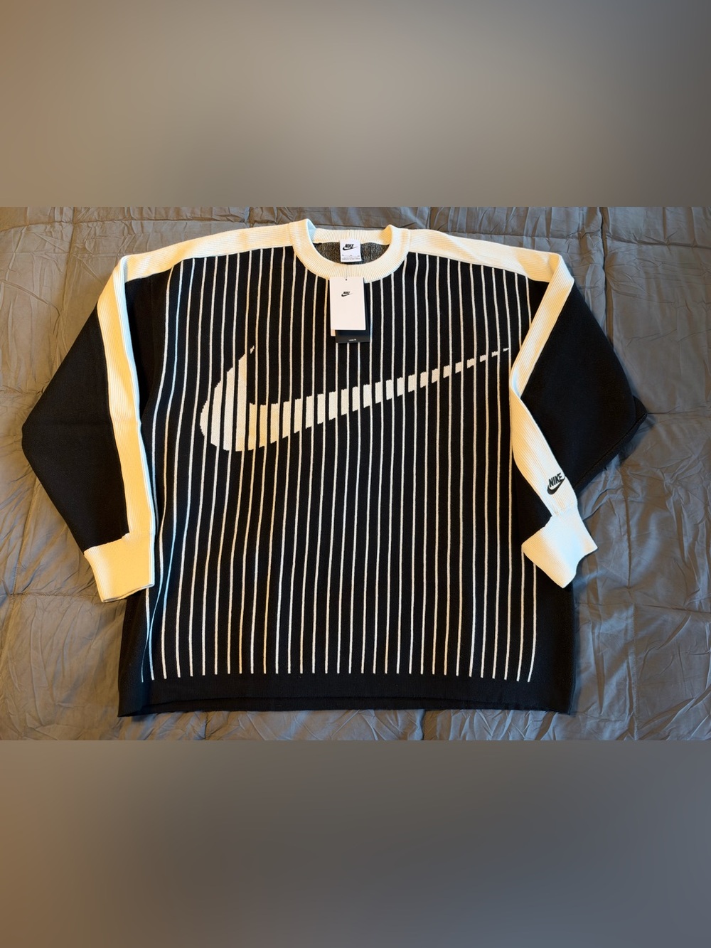 Nike Sweater Sportswear Crew Neck II1196-010 Black and White Men's XL